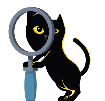 Cat magnifying glass Alice & Bob